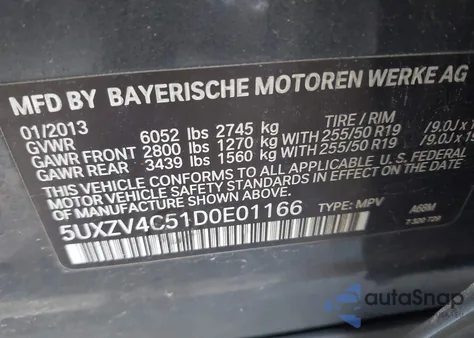 2013 BMW X5 xDrive35I/xDrive35I Premium/xDrive35I Sport Activity from USA, damaged, VIN 5UXZV4C51D0E01166